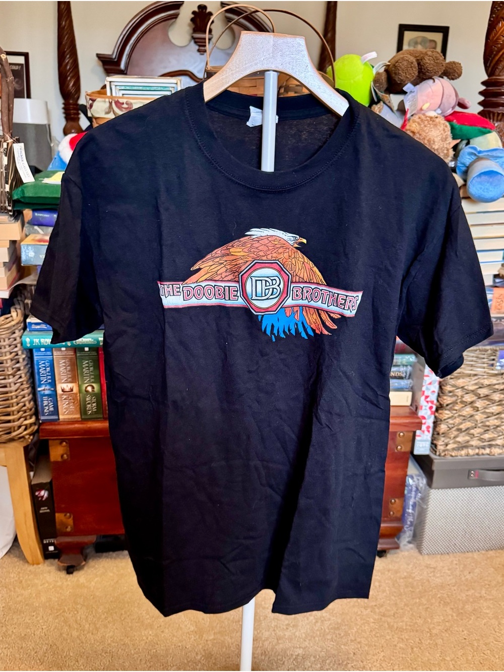 Doobie Brothers Black Short-Sleeve Eagle Logo Concert Tee